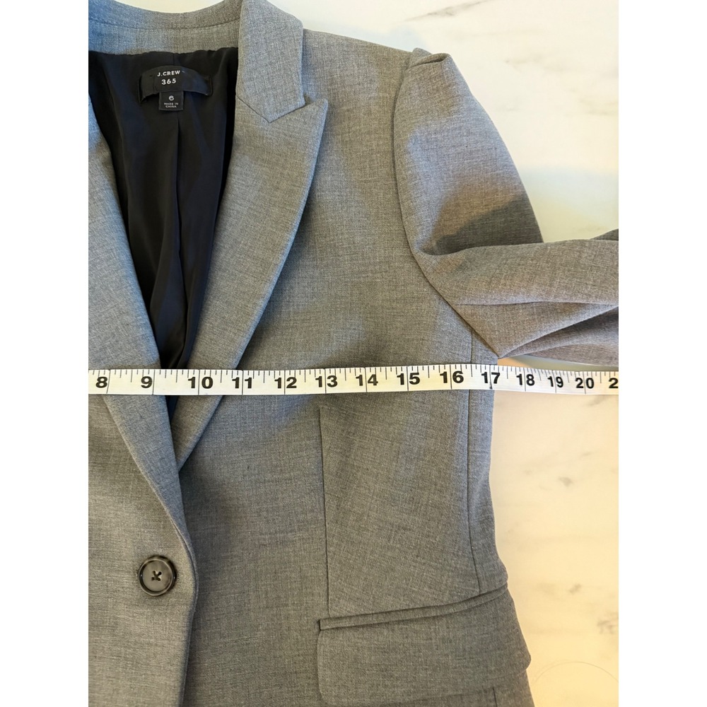 J.Crew 365 Womens Gray Single Button Blazer Jacket Size 6 Professional Office - Picture 11 of 13